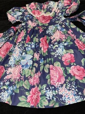 Girl’s 19&0’s Handmade Floral Prairie Cottagecore Dress Beautifully Handcrafted